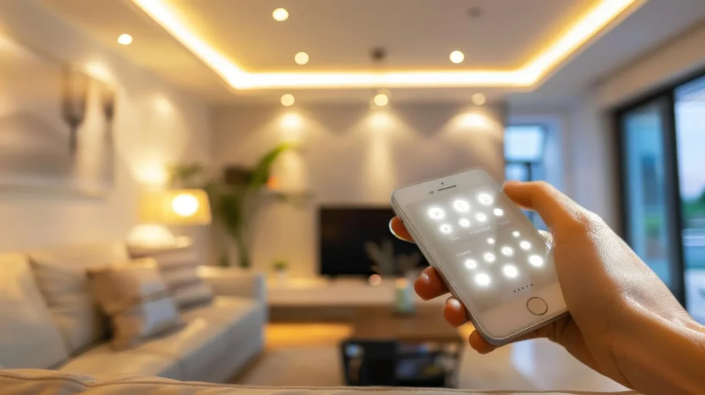 Sterowanie oświetleniem za pomocą telefonu w inteligentnym domu